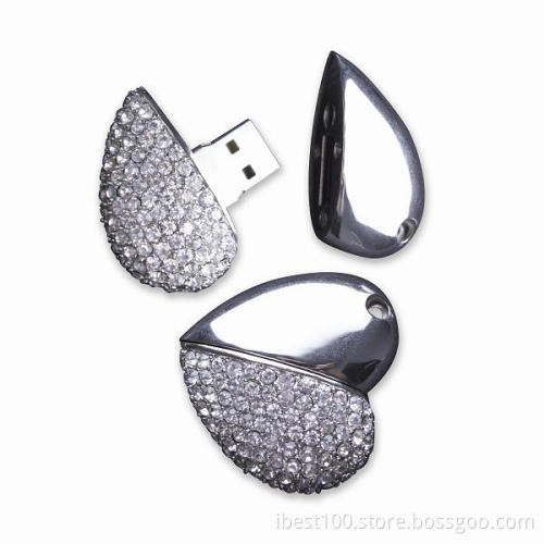 Crystal USB Drive USB Disk, USB Stick Heart Sharp Wholesale